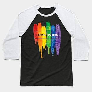 Rainbow Graphic LGBT Equality Funny Love Wins Letter Print Baseball T-Shirt